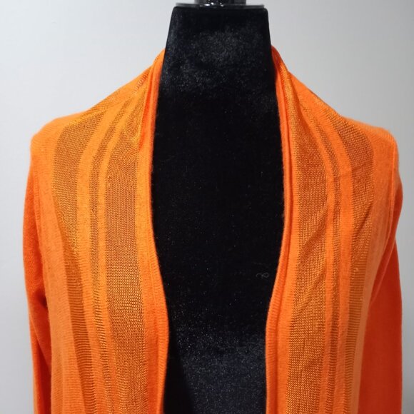 TED BAKER BRIGHT ORANGE LONSLEEVE WRAP CARDIGAN WITH SHEER PANELS WOMEN SIZE S - Picture 5 of 12